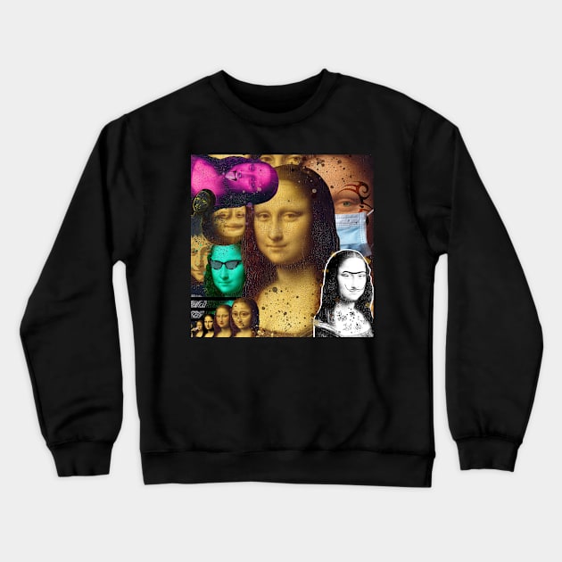 MONALISA MONA LISA GIOCONDA LEONARDO DAVINCI COLLAGE POP ART PUNK Crewneck Sweatshirt by EBAN